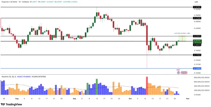 Altcoins to watch in october DOGE Trading View