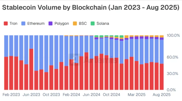 Stable Coin Payments by Volume in 2025 Chart