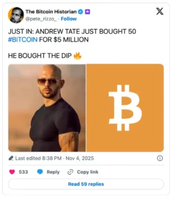 Andrew Tate buying the deep Tweet