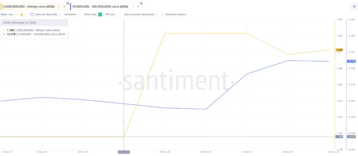 ADA Cardano Whales accumulation