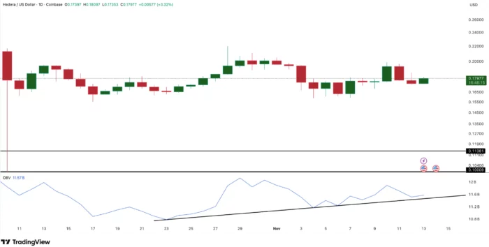 Hedera (HBAR) Volume Support Chart